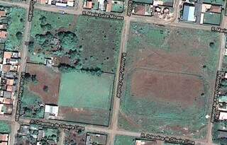 Área onde seria construída a nova Vila Olímpica do Esporte Clube Comercial (Imagem: Google Maps)