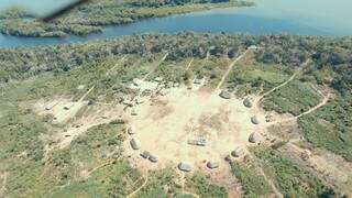 Vista aérea da aldeia Aribaru, no Xingu. (Foto: Alana Marquesini)