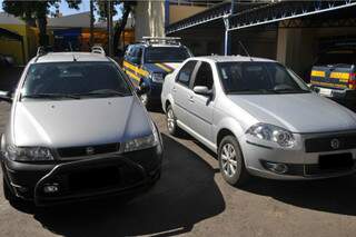 Carros foram furtados no DF e TO e recuperados na BR-262 em Campo Grande. (Foto: Divulgação)
