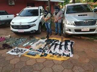Presos com armas em Pedro Juan Caballero; grupos de Minotauro e Pavão estão em guerra (Foto: Última Hora)