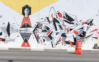 Mural na 23 de maio, centro de São Paulo, que já está apagado por Doria. (Foto: Acervo Pessoal)