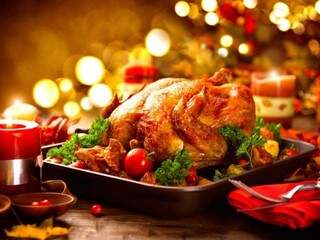 Dá para encomendar o peru assado com tomates e saladas para a ceia de Natal (Foto: Divulgação/ Malabie Gastronomia Árabe)