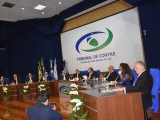 Conselheiros do Tribunal de Contas, durante sessão (Foto: Divulgação/TCE-MS)