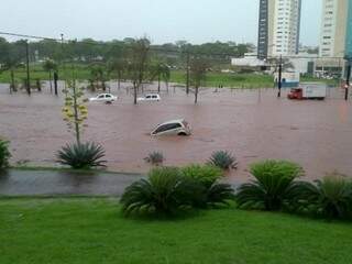 Via Parque ficou embaixo d&#039;água na tarde desta quarta-feira (Foto: Direto das Ruas)