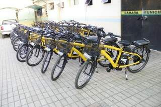 As bicicletas entregues aos agentes de saúde em Bonito. (Foto: Divulgação/Prefeitura)