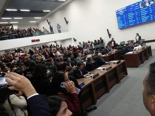 Plenário da Assembleia Legislativa durante a votação do projeto (Foto: Leonardo Rocha)