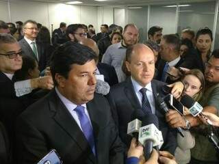 Mendonça Filho e Junior Mochi durante entrevista na presidência da Casa. (Foto: Leonardo Rocha)
