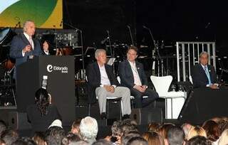 Michel Temer, em discurso durante inauguração da Eldorado Brasil, em Três Lagoas. (Foto: Rachid Waqued/ Divulgação)