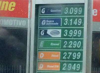 Gasolina faz pre&ccedil;o disparar e etanol custa at&eacute; R$ 2,29 na Capital