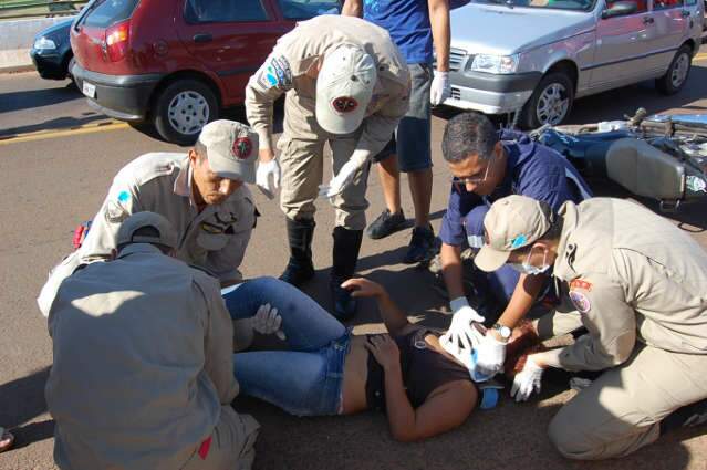  Mulher fica ferida durante acidente no Aero Rancho
