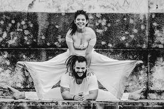 Capoeira também foi tema do ensaio pré-casamento (Foto: Thiago Coelho)