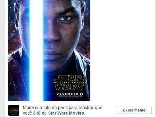 Em homenagem a Star Wars, Facebook coloca sabre de luz em foto de perfil