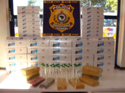  Polícia apreende cigarros, maconha e lança perfumes contrabandeados do Paraguai 