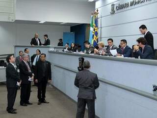 Vereadores durante sessão da Câmara de Campo Grande (Foto: CMCG/Divulgação)