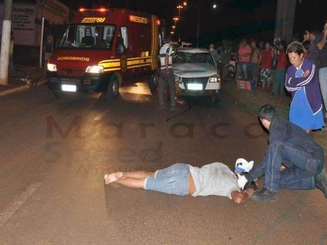 B&ecirc;bado, homem atropela ciclistas e uma fica em estado grave