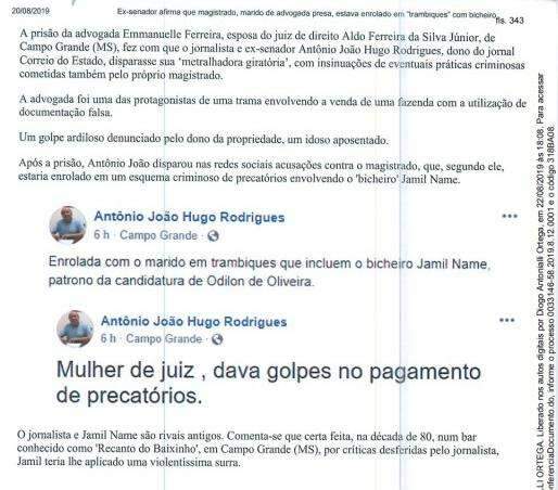 Cheques de Zeca do PT e ex-presidente do TJ s&atilde;o achados no quarto de Name