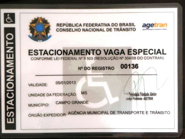 Novo sistema vai deixar mais &aacute;gil emiss&atilde;o de cart&atilde;o para uso de vagas especiais