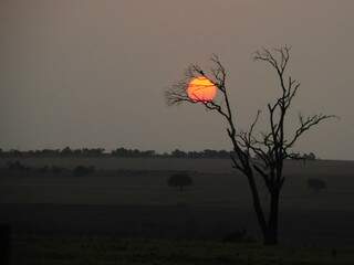 Pôr-do-sol em Amambai, a 360 quilômetros de Campo Grande. (Foto: Rodrigo Pazinato)