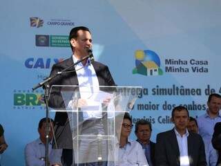 Ministro das Cidades, Gilberto Kassab, fala em evento na Capital (Foto: Fernando Antunes)