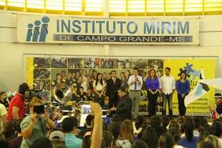Evento para recepção de 400 novos alunos foi realizado na manhã de hoje. (Foto: Divulgação/PMCG)