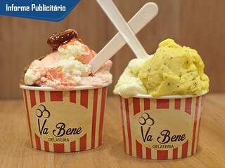 Coloridos, cremosos e muito saborosos, o gelato da Va Bene já conquistou os campo-grandenses. (Foto: Alcides Neto)