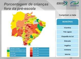 Mapeamento mostra municípios que devem atingir metas do PNE. (Foto: Reprodução)
