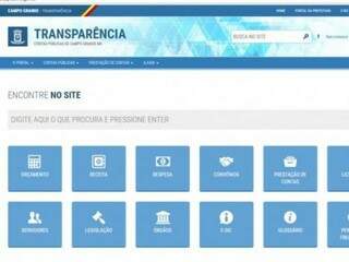 Portal da Transparência de Campo Grande. (Foto: Reprodução PMCG).