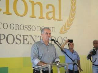 Governador de MS, Reinaldo Azambuja (PSDB), em discurso. (Foto: Paulo Francis/Arquivo).
