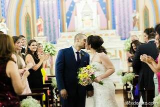 Primeiro casamento,  religioso, foi na capela do Auxiliadora. (Foto: Alex Doreto)