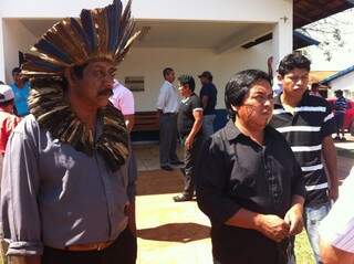 Indígenas chegam para reunião com produtores e técnicos do Governo em Sidrolândia (Foto: Divulgação)