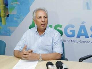 Rudel Trindade Júnior, diretor-presidente da MSGás, em coletiva de imprensa (Foto: Kísie Ainoã)