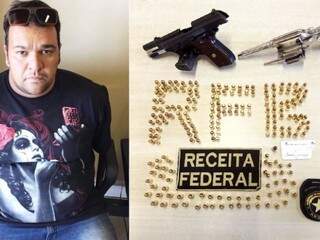 Homem de 38 anos foi preso tentando entrar com armas e munições comprados no Paraguai (Foto: Ta na Mídia Naviraí)