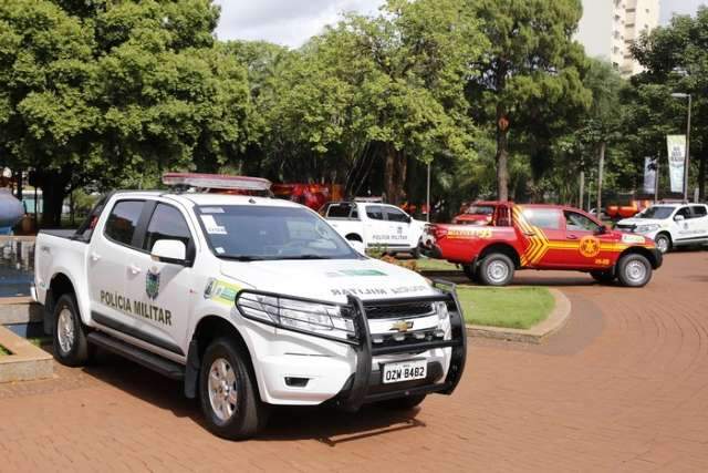 Governo de MS entrega 17 viaturas para unidade da Pol&iacute;cia Militar e Bombeiros 
