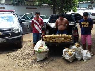 Trio foi preso após trazer droga de Bela Vista, fronteira com o Paraguai (Foto: divulgação)