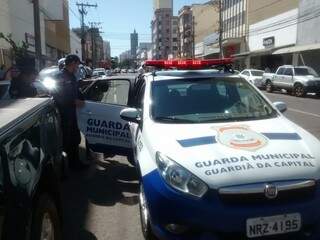 Guarda Municipal atendeu ocorrência no Centro de Campo Grande. (Foto: Luana Rodrigues)