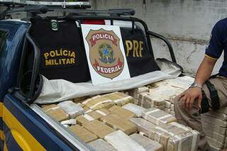 Cocaína apreendida em ação conjunta da PM, PF e PRF. (Foto: Divulgação)