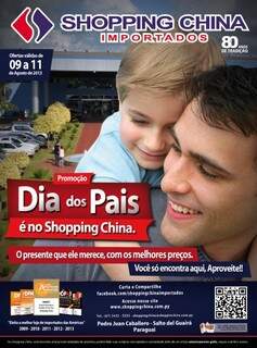 Shopping China faz promoção especial de “Dia do Pais” até domingo