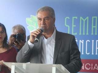 Governador de MS, Reinaldo Azambuja (PSDB), durante agenda nesta quarta-feira (19). (Foto: Marcos Ermínio).