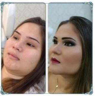 Antes e depois da maquiagem (Foto: Divulgação)