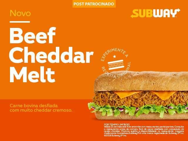 Subway lança Beef Cheddar Melt, sanduíche novo premium da rede