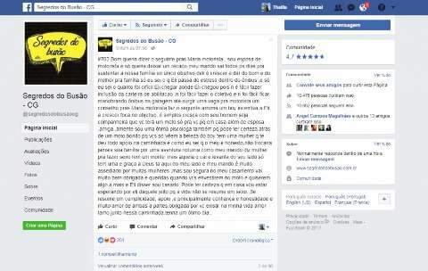 Assédio a motorista "gato" fez esposa desabafar em página do Facebook