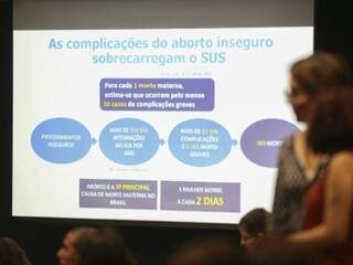 Apresentação feita durante a audiência pública sobre descriminalização do aborto convocada pelo Supremo Tribunal Federal. (Foto: José Cruz/Agência Brasil)