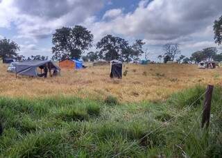 Ocupação de sem-terra na fazenda Sonho Real em Terenos (Foto: divulgação/MAF)