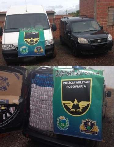 Pol&iacute;cia persegue e captura dupla com mais de 5 mil pacotes de cigarro em carros