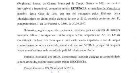Alceu cita Deus em carta e que deseja ter tranquilidade para provar inoc&ecirc;ncia