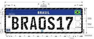 Padrão das placas a serem adotadas no Brasil. (Foto: Reprodução)