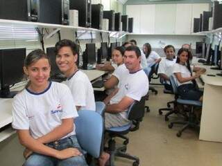 Alunos do curso de operador de computador do Senac (Foto: Divulgação/Senac)