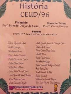 Convite da formatura da turma de 1996, de História, da UFMS em Dourados. Foto: Arquivo Pessoal)
