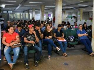 Trabalhadores aguardam atendimento na Funtrab (Foto: Funtrab/Divulgação)