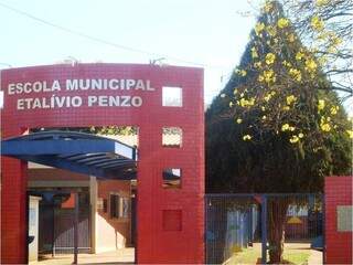 Escola Municipal Etalívio Penzo, no Parque das Nações II, em Dourados (Foto: Divulgação)